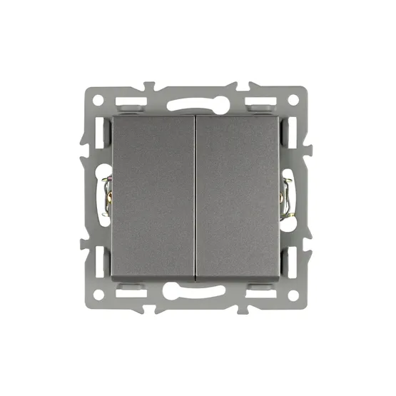 Фото #2 товара Механизм выключателя двухклавишный непроходной SWT-MK02-PL-GR (250V, 16A) (Arlight, -)