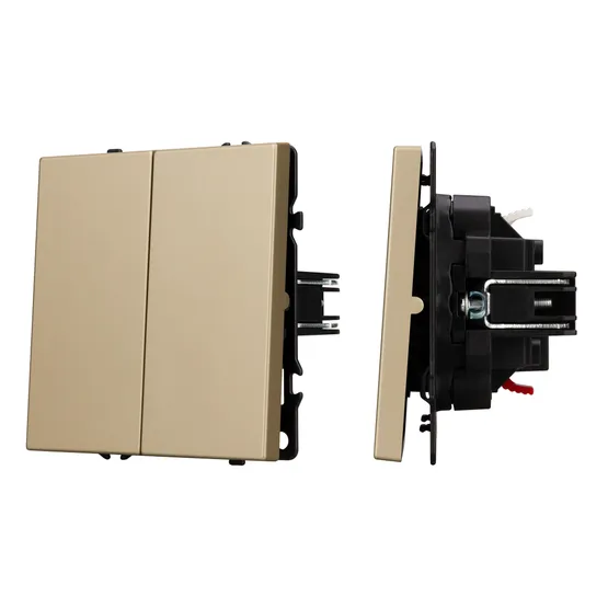 Фото #1 товара Механизм выключателя двухклавишный проходной SWT-NOBE-MKP2-SFPL-GD (230V, 10A) (Arlight, Золотой песок)