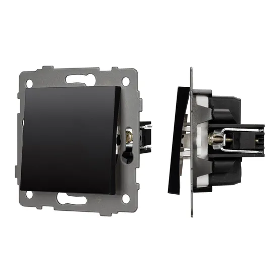 Фото #1 товара Механизм выключателя одноклавишный непроходной SWT-MK01-PL-BK-V (250V, 10A) (Arlight, -)