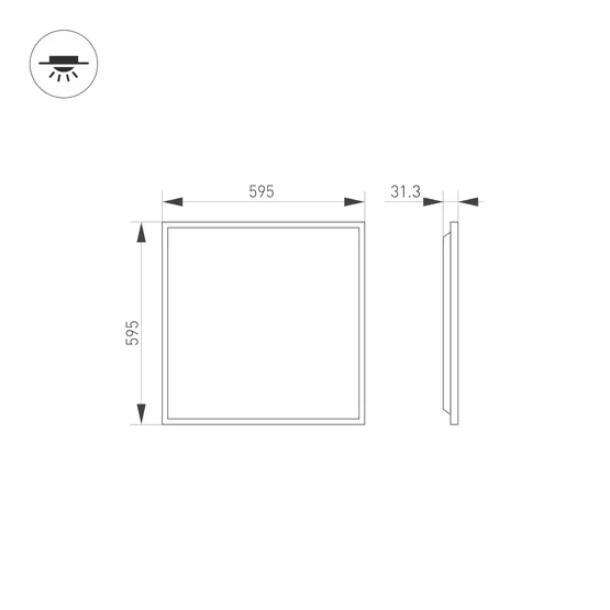 Фото #6 товара Светильник DL-TITAN-S600x600-40W Day4000 (WH, 120 deg, 230V) (Arlight, IP54 Металл, 5 лет)
