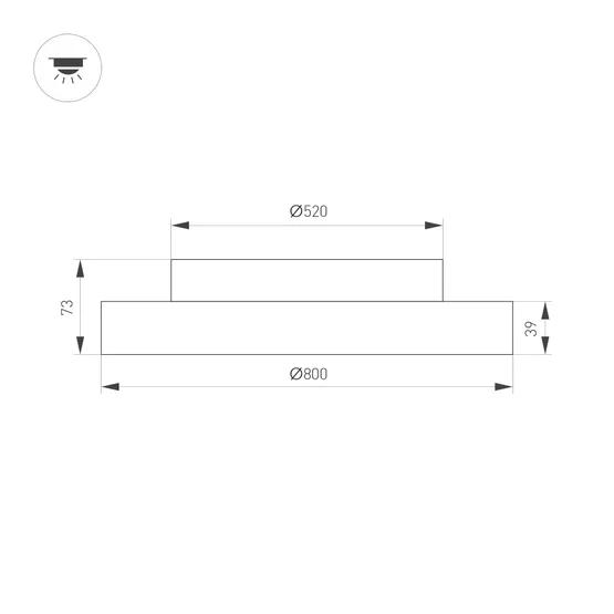 Фото #4 товара Светильник SP-ESTELY-R800-60W Warm3000 (WH, 80 deg, 230V, TRIAC) (Arlight, IP20 Металл, 5 лет)