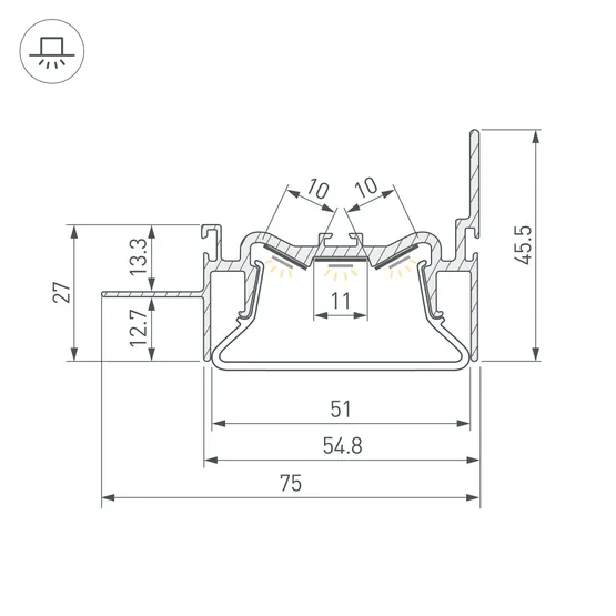 Фото #4 товара Профиль FOLED-50-WALL-2000 (Arlight, Алюминий)