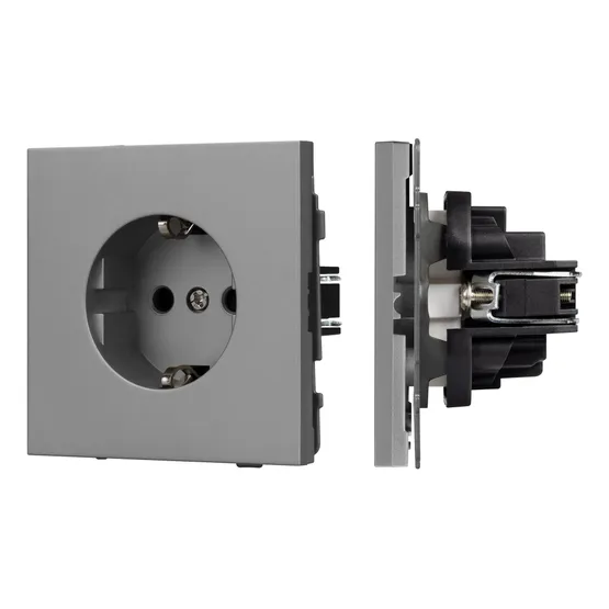 Фото #1 товара Механизм электрической розетки SCT-TENDO-MEU1-PL-GR (230V, 16A) (Arlight, Графитовый)
