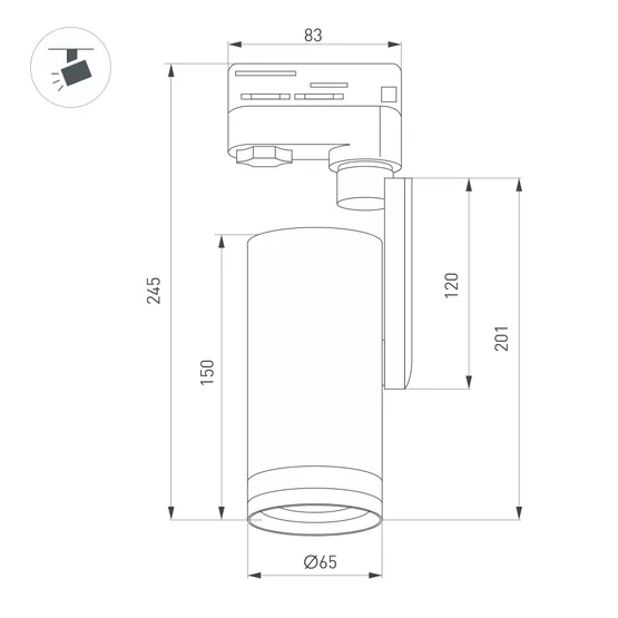 Фото #11 товара Светильник LGD-URANUS-4TR-R65-10W Warm3500-MIX (WH, 20-50 deg, side holder, 230V) (Arlight, IP20 Металл, 5 лет)
