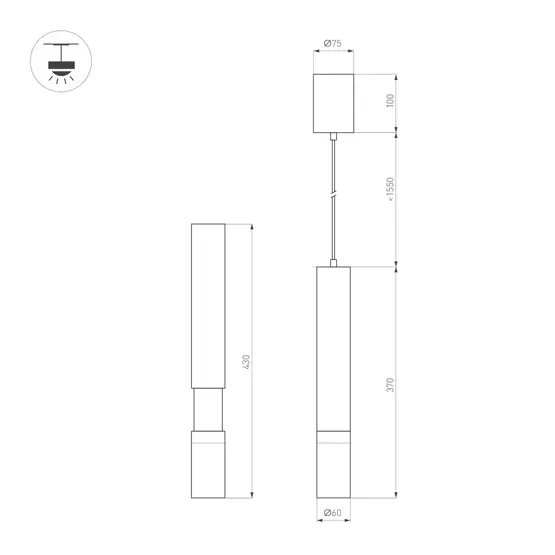 Фото #12 товара Светильник SP-ARTEMIS-HANG-P-R60-15W Warm3300-MIX (WH, 8-80 deg, 230V, TRIAC) (Arlight, IP20 Металл, 5 лет)