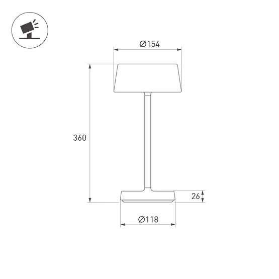 Фото #4 товара Светильник настольный SP-LATIDE-1.5W Warm2700 (Черный, 125 deg, 5V) (Arlight, IP54 Металл, 2 года)