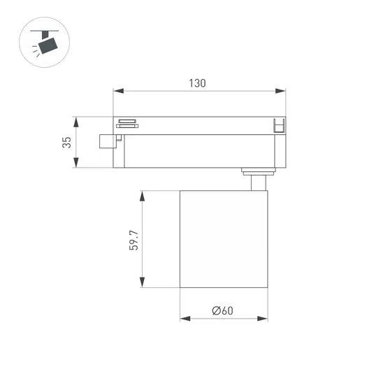 Фото #6 товара Светильник LGD-DYKE-2TR-R60-8W Day4000 (BK, 50 deg, 230V) (Arlight, IP20 Металл, 5 лет)