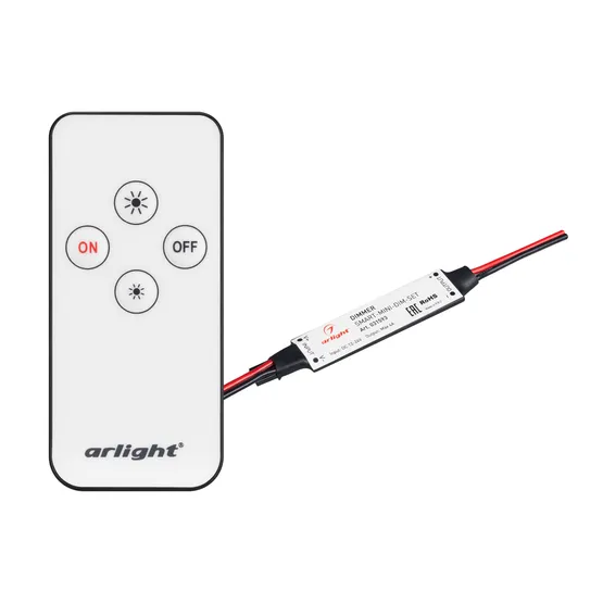 Фото #2 товара Диммер SMART-MINI-DIM-SET (12-24V, 1x4A, ПДУ 4кн, IR) (Arlight, IP20 Пластик, 5 лет)