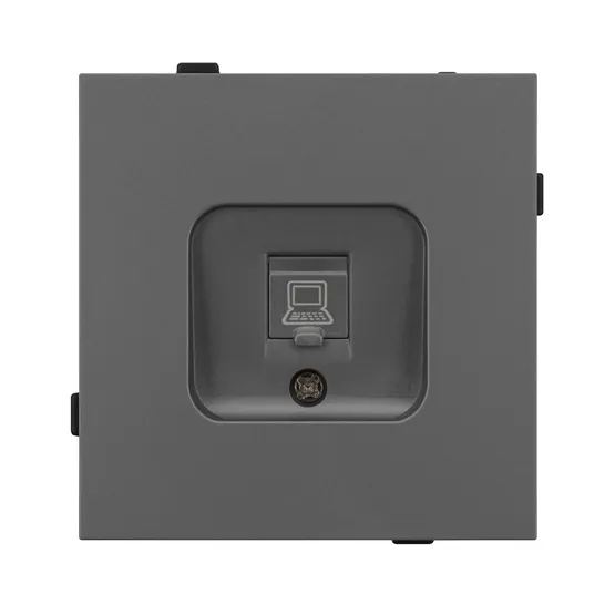 Фото #3 товара Механизм компьютерной розетки SCT-TENDO-MPC1-SFPL-GR (RJ-45, CAT6) (Arlight, Матовый графитовый)