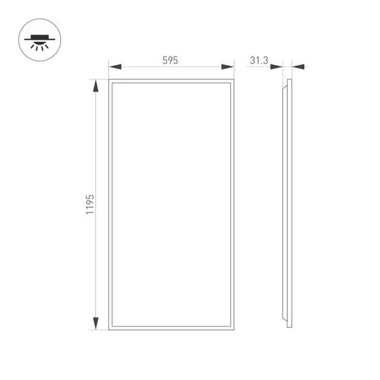 Фото #3 товара Светильник DL-TITAN-S600x1200-60W Day4000 (WH, 120 deg, CRI90, 230V) (Arlight, IP40 Металл, 7 лет)