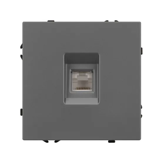 Фото #3 товара Механизм компьютерной розетки SCT-NOBE-MPC1-SFPL-GR (RJ-45, CAT6) (Arlight, Серый базальт)