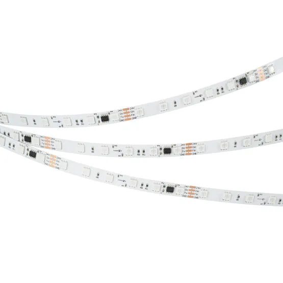 Фото #3 товара Светодиодная лента SPI-B60-10mm 24V RGB-PX6-BPT (12 W/m, IP20, 5060, 5m) (Arlight, бегущий огонь)