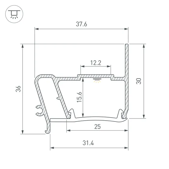 Фото #3 товара Профиль STRETCH-S-30-WALL-SIDE-2000 (STEP) (Arlight, Алюминий)