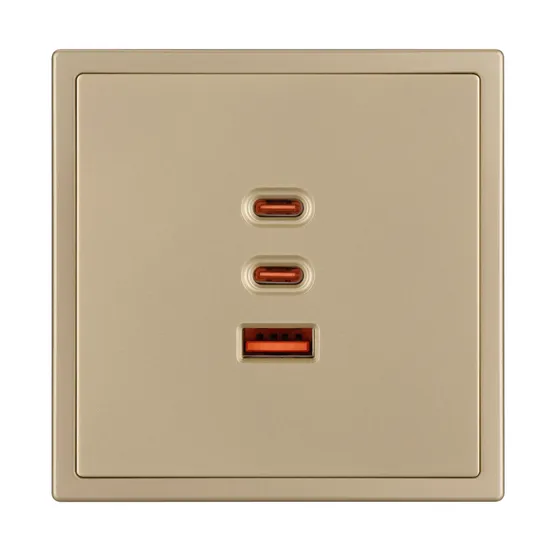 Фото #3 товара ARL NOBE USB Розетка тип А+С+С софт-тач золотой песок SCT-MUACC-SFPL-FC-GD (65W, QC3) (Arlight, -)