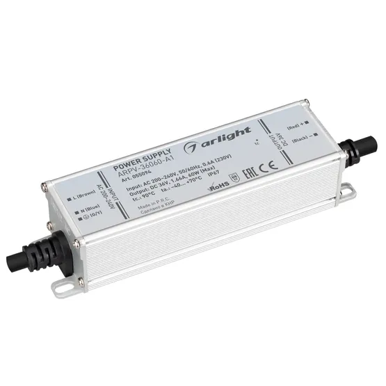 Фото товара Блок питания ARPV-36060-A1 (36V, 1.66A, 60W) (Arlight, IP67 Металл, 3 года)