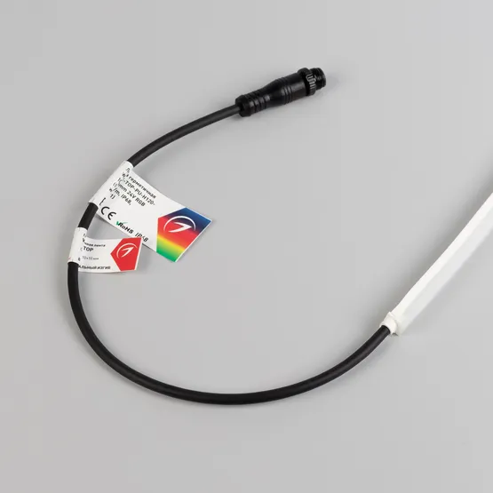 Фото #4 товара Светодиодная лента герметичная WAVE-TOP-PU-H120-10x10mm 24V RGB (10 W/m, IP68, 5m, wire x2) (Arlight, Вывод боковой, 3 года)
