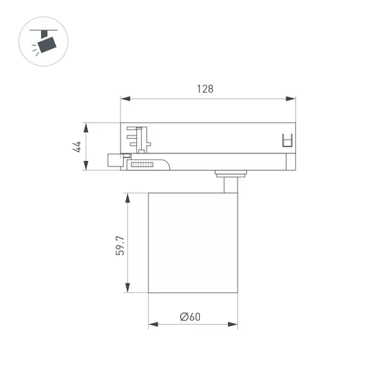 Фото #6 товара Светильник LGD-DYKE-4TR-R60-8W Warm3000 (WH, 38 deg, 230V) (Arlight, IP20 Металл, 5 лет)