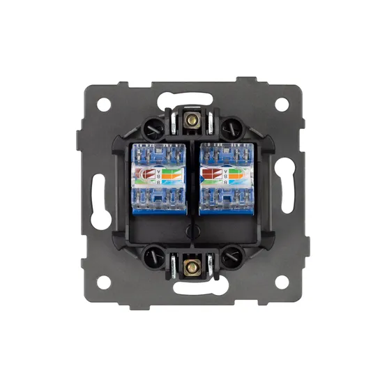 Фото #2 товара Механизм компьютерной розетки двойной SCT-MPC2-PL-WH-V (RJ-45, CAT6) (Arlight, -)