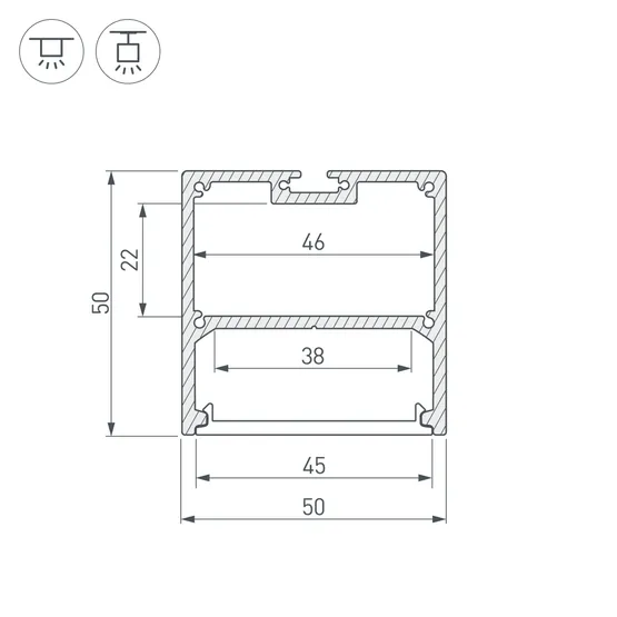 Фото #4 товара Профиль с экраном SL-LINE-5050-2500 ANOD+OPAL (Arlight, Алюминий)