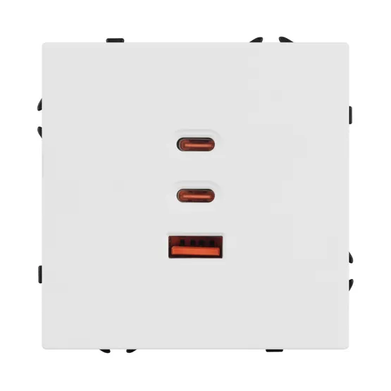 Фото #3 товара ARL NOBE USB Розетка тип А+С+С софт-тач белый кварц SCT-MUACC-SFPL-FC-WH (65W, QC3) (Arlight, -)