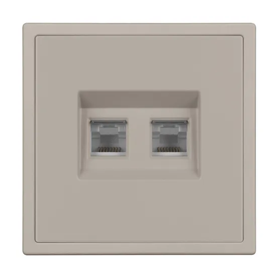 Фото #4 товара Механизм сдвоенной компьютерной розетки SCT-NOBE-MPC2-SFPL-CA (RJ-45, CAT6) (Arlight, Кашемир)