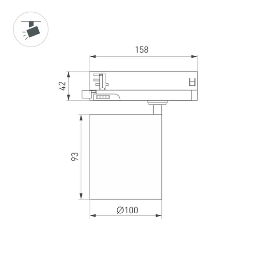 Фото #6 товара Светильник LGD-DYKE-4TR-R100-36W Day4000 (BK, 50 deg, 230V) (Arlight, IP20 Металл, 5 лет)