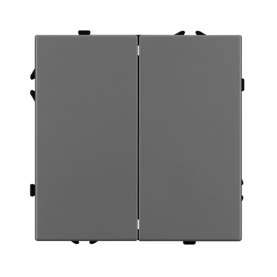 Фото #2 товара Механизм выключателя двухклавишный непроходной SWT-NOBE-MK02-SFPL-GR (230V, 10A) (Arlight, Серый базальт)