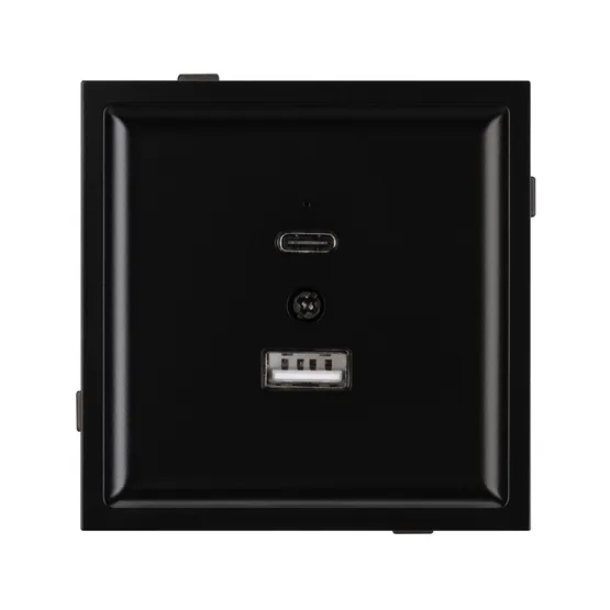 Фото #2 товара Механизм USB розетки SCT-TENDO-MUAC-PL-BK (5V, 3A, QC3) (Arlight, Черный)